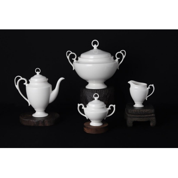 new bone china - tea set /tea pot/sugar pot/creamer/tureen white glaze for daily used ceramics