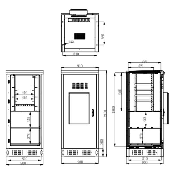 Собственная личность охлаждая похищения шкафа телекоммуникаций шкафа шкафа 19 дюймов корозию на открытом воздухе анти- анти-