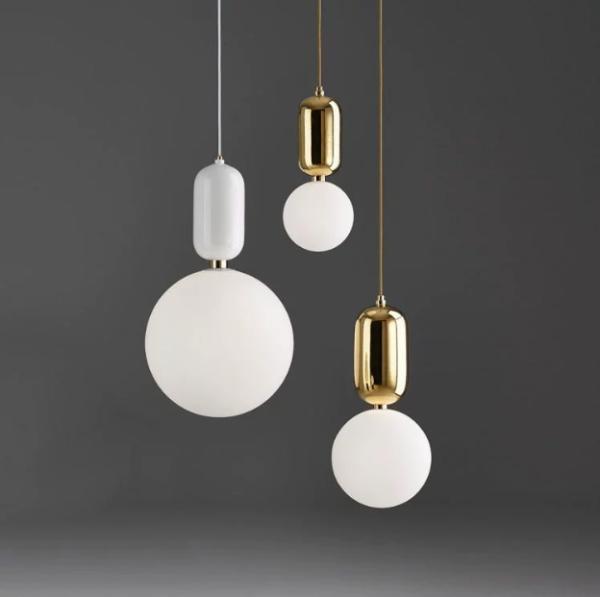 JYLIGHTING Nordic Pendant Light Bedroom Office Restaurant bar Lamp Modern Simple Creative Personality Glass Ball Chandelier