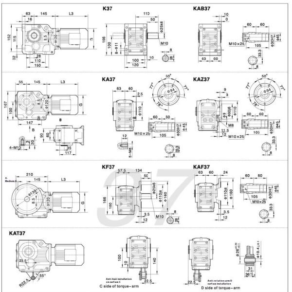 79 Kilowatt 90 Degree High Efficiency Helical Bevel Gearbox Reducer Gear Motor for Industrial Machinery