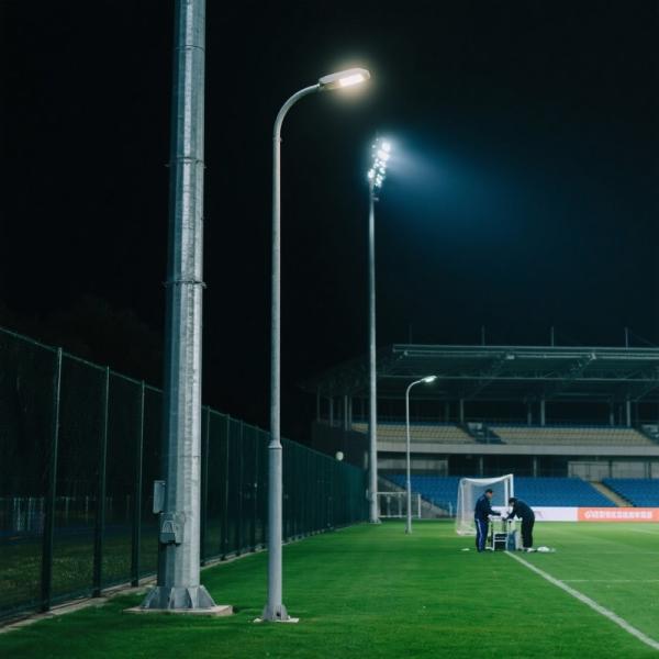 20 W-1000 W Lamp Power Hot Dip Galvanized Pole Q355 / Q420 / Q460