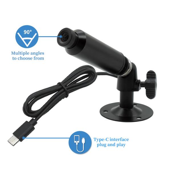 Caméra USB Type-C Bullet 1MP pour Windows Mac Linux Android