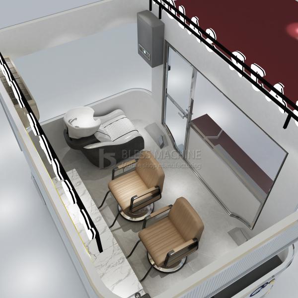 1000kg Electric Mobile Hair Cut Shave Perm Style Salon Barber Shop Van Truck Trailer