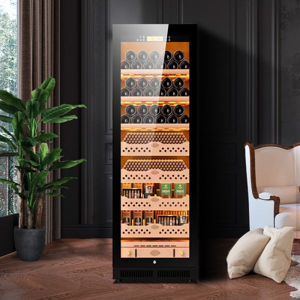 Dual-Zone Wine & Cigar Cooler Humidifier Constant Temperature Storage Cabinet
