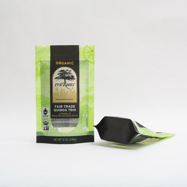 12oz Quinoa Trio Food Packaging Bags 112micron Zip Pouch Bags For Food