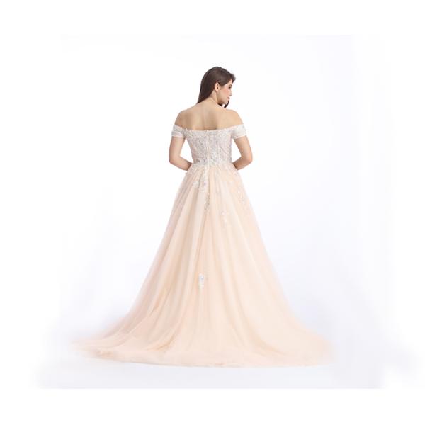 Fishtail Long Party Prom Vintage Lace Dress Shining Beaded Sexy V - Neck See Through Style