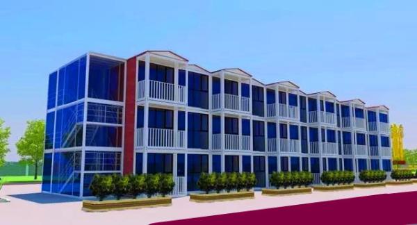 3 Layers Prefab Commercial Buildings , Flexible Assembly Commercial Steel Building Kits