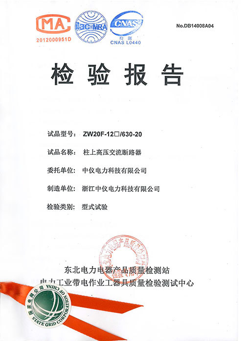 Zhejiang Zhongyi Electric Power Technology Co., Ltd. Certifications
