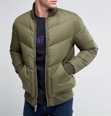 Big Size Winter Down Bomber Jacket , Slim Fit Nylon Flight Jacket Dry Clean