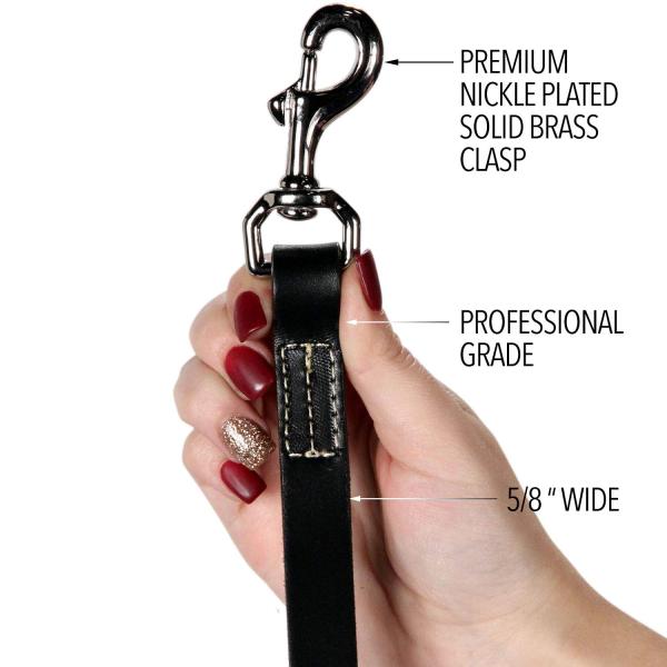 Водостойкая сверхмощная кожаная собака водит Хандмаде полное зерно 14 дюйма длинное