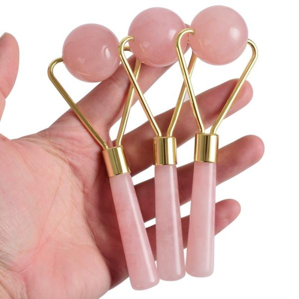 Anti Wrinkle Single Ball Pink Jade Roller For Face Massage