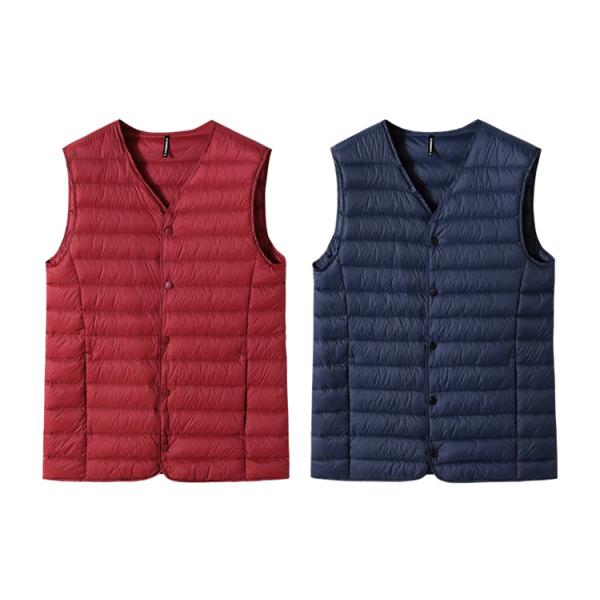 V Neck Bubble Vest Jacket Polyester Легкий спортивный жилет на открытом воздухе