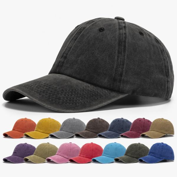 Custom  Black Embroidery 100% Cotton Wash Dad Hat