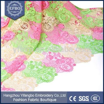 2016 High quality customizable multicolor african guipure lace fabric for wedding dress/ garment/ suit
