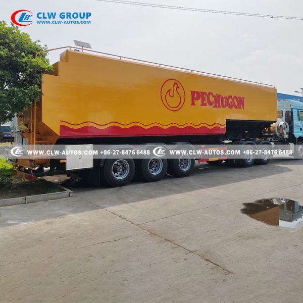 Triple-Axis Bulk Feed Semi-Trailer with 5 Independent Compartments and Dual-Power Drive Systems