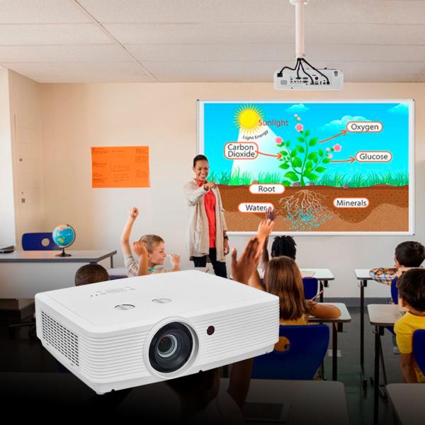 High Brightness 6500 Lumen 3LCD Multimedia Projector 10W Speaker Classroom Display
