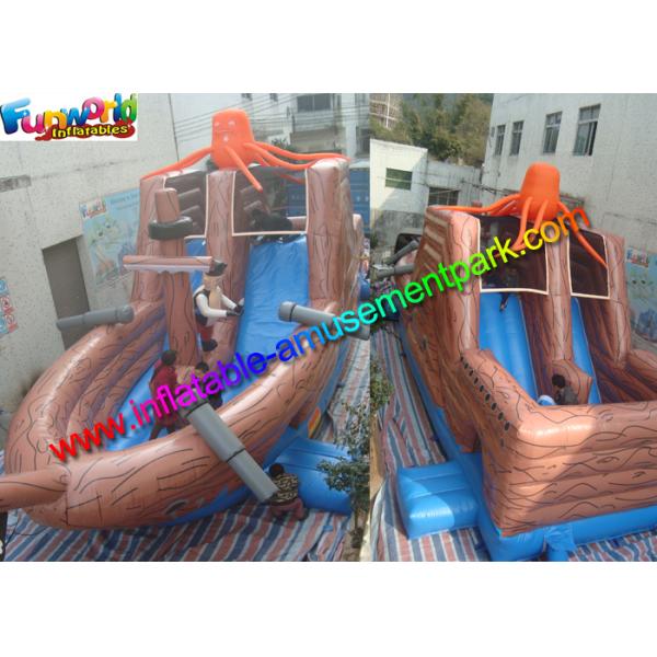 Diapositiva inflable comercial modificada para requisitos particulares del barco pirata para los niños
