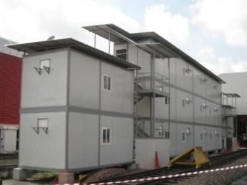 3 recipientes modulares do escritório móvel de bloco liso do andar - painel de sanduíche