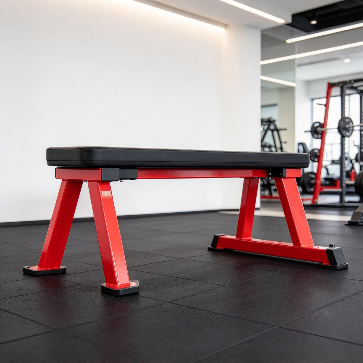 Flat Bench Steel Weight Bench for Barbell Press Dumbbell Training and Commercial Gym Workouts