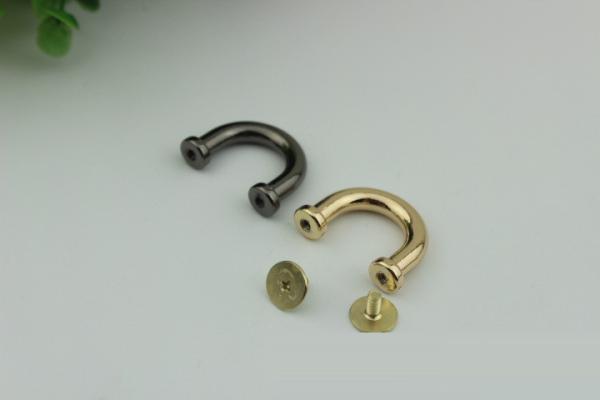 Multi-size 9 mm / 13 mm gunmetal color zinc alloy metal bag fitting arch bridge for leather straps