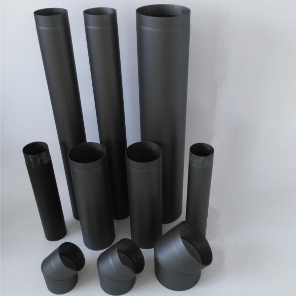 Black Powder Coating Single Wall Flue System Push Fit Socket And Spigot