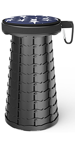 Retractable Folding Stool, Collapsible Telescoping Foldable Stool For Adults For Outdoor Fishing Hiking Gardenin