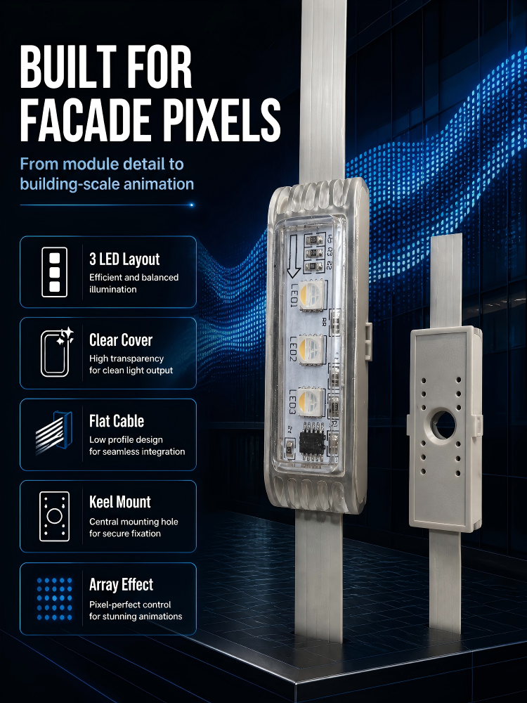 Color Changing LED Point Light Source IP67 DMX RGB Pixel Lamp Outdoor Wall Media Screen Decoration Light