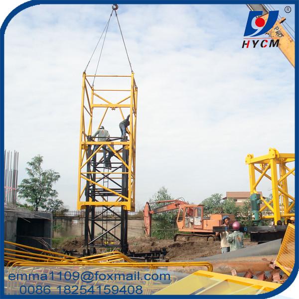 HYCM Grúa de torre pequeña TC3808 Precio Tipo de cabeza de martillo Especificación