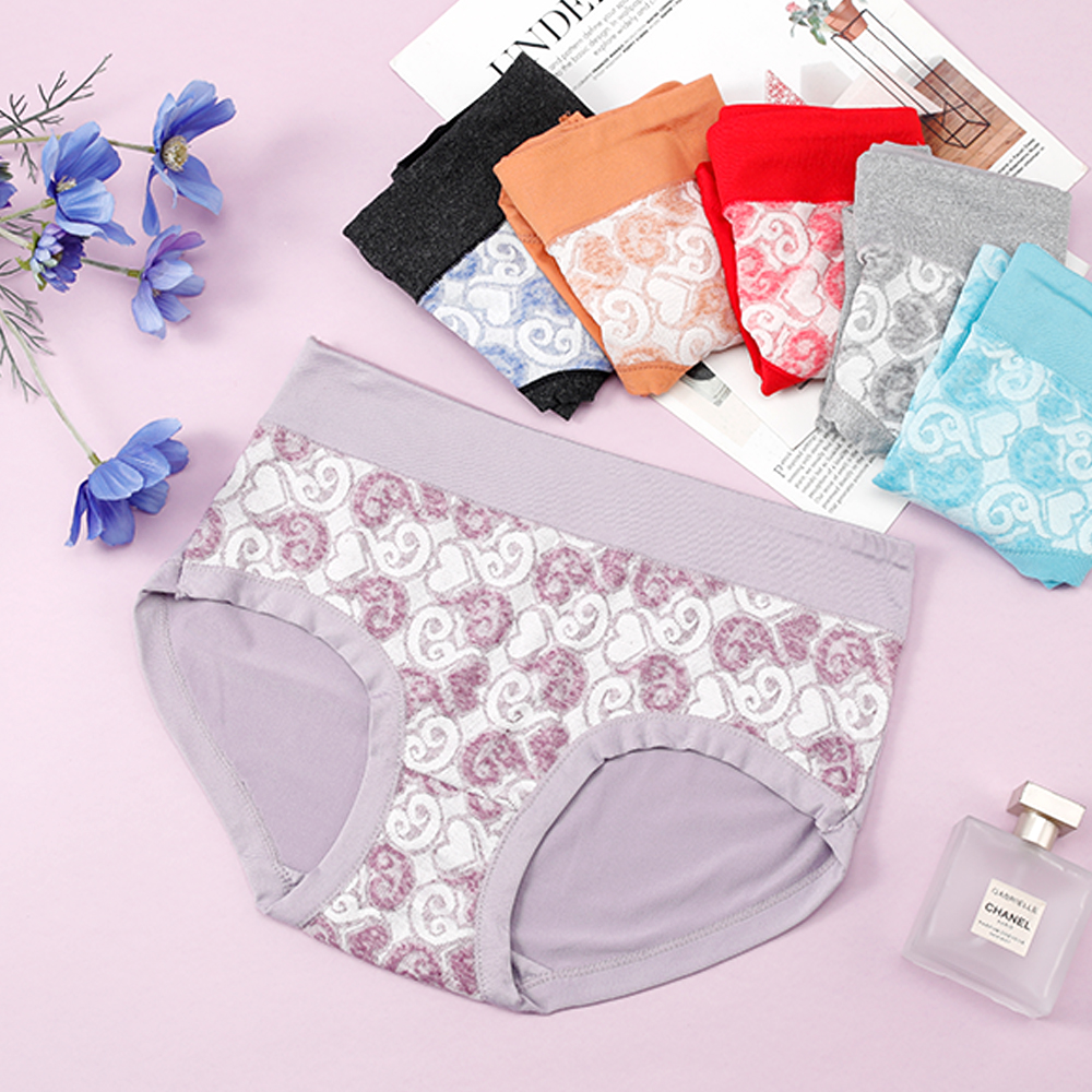 Wholesale High Quality Soft Comfy Women Brief Boxers Fashionable Jacquard Panties 2024 New Design Underpants for Lady