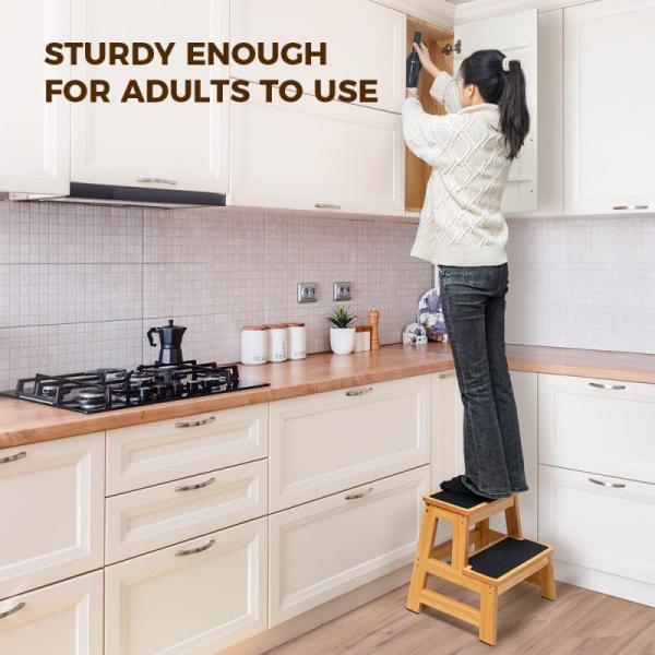 Home Stool Ottoman Kids Step Stools for Toddlers Bathroom Wood Toddler Kitchen Counter Sink Baby 2 Foot