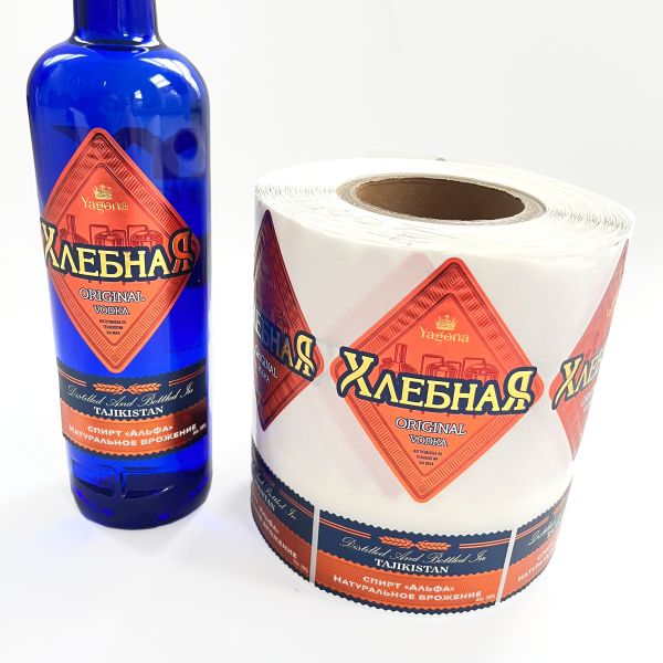 Custom Die Cut Adhesive Metallic Sticker Logo Embossed Whisky Glass Bottle Packaging Label Manufacturer in Stock