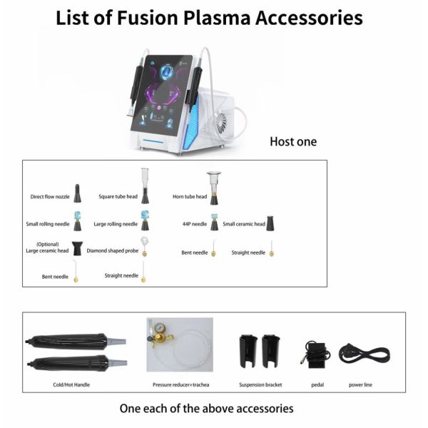 Portable 2 Handles Cold Plasma Machine For Hair Anti Loss Skin Rejuvenation