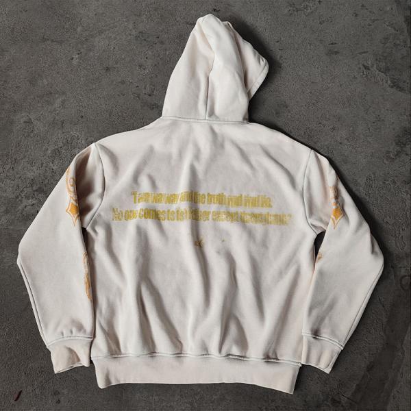 Custom Drop Shoulder Stone Washed Fleece 100% Cotton Heavyweight French Terry DTG Printing Pullover Hoodies for Men