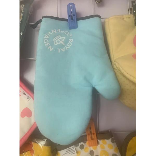 Custom Printed Pink Cotton Oem Double Western Oven Mitts Sets Cooking Gloves