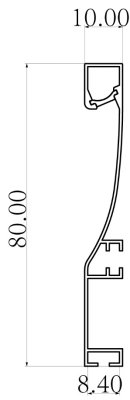 A240H Luz de faldón, Aluminio + PC, SMD2835, montado en superficie, 100-3000 ((L) x 10 ((W) x 80 mm ((H), Ra> 90, DC12V/24V, 5W/M
