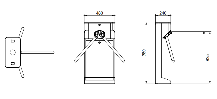 Turboo 304 Stainless Steel Three Arm Turnstile for Pedestrian Access Control LB123