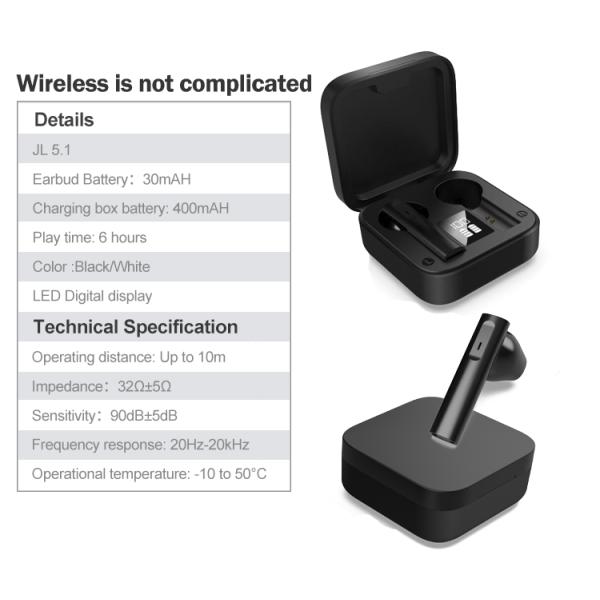 Bluetooth 5.1 Signal True Wireless Stereo Earphone Touch Control