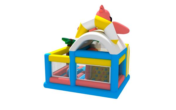 Colorful Cute Pink Flamingo Themed Inflatable Combos  For Home Backyard