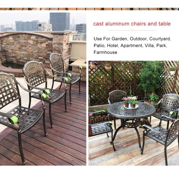 Patio Outdoor Furniture Leisure Balcony Garden Metal Table and Chairs Sets for Cafe and Dining