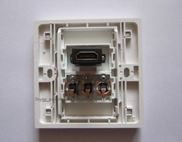 Hot Selling 86X86mm Wall Socket HDMI+RCA White Color Outlet Compatible For Home Used
