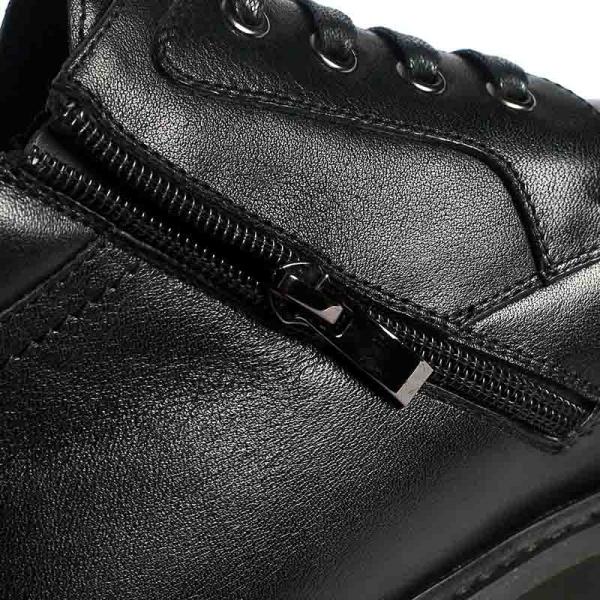 Spring Black Lace Up Anti Skid Mens Ankle Leather Boots