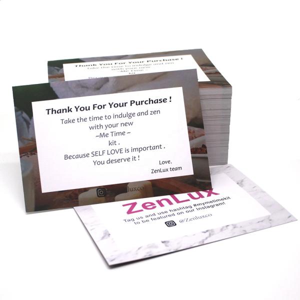 a impressão do vale-oferta feito sob encomenda de cartão de papel de placa do marfim 350gsm para agradece-lhe cartão