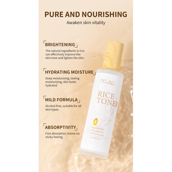 Logo personnalisé soins de la peau biologiques naturels tonique de lait hydratant soins du visage riz coréen eau tonique du visage pour femmes