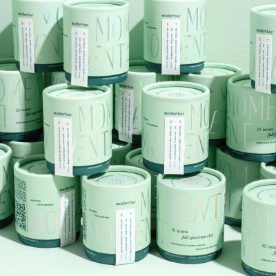 Biodegradable Custom Printed Empty Round Gift Tea Box Paper Tube Tea Paper Tube Container Cylinder Packaging