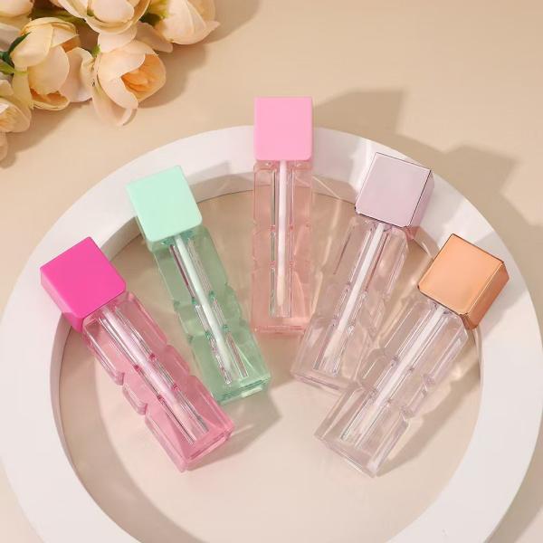 Tubo irregular de esmalte labial de 3,5 ml con cepillo de varios colores