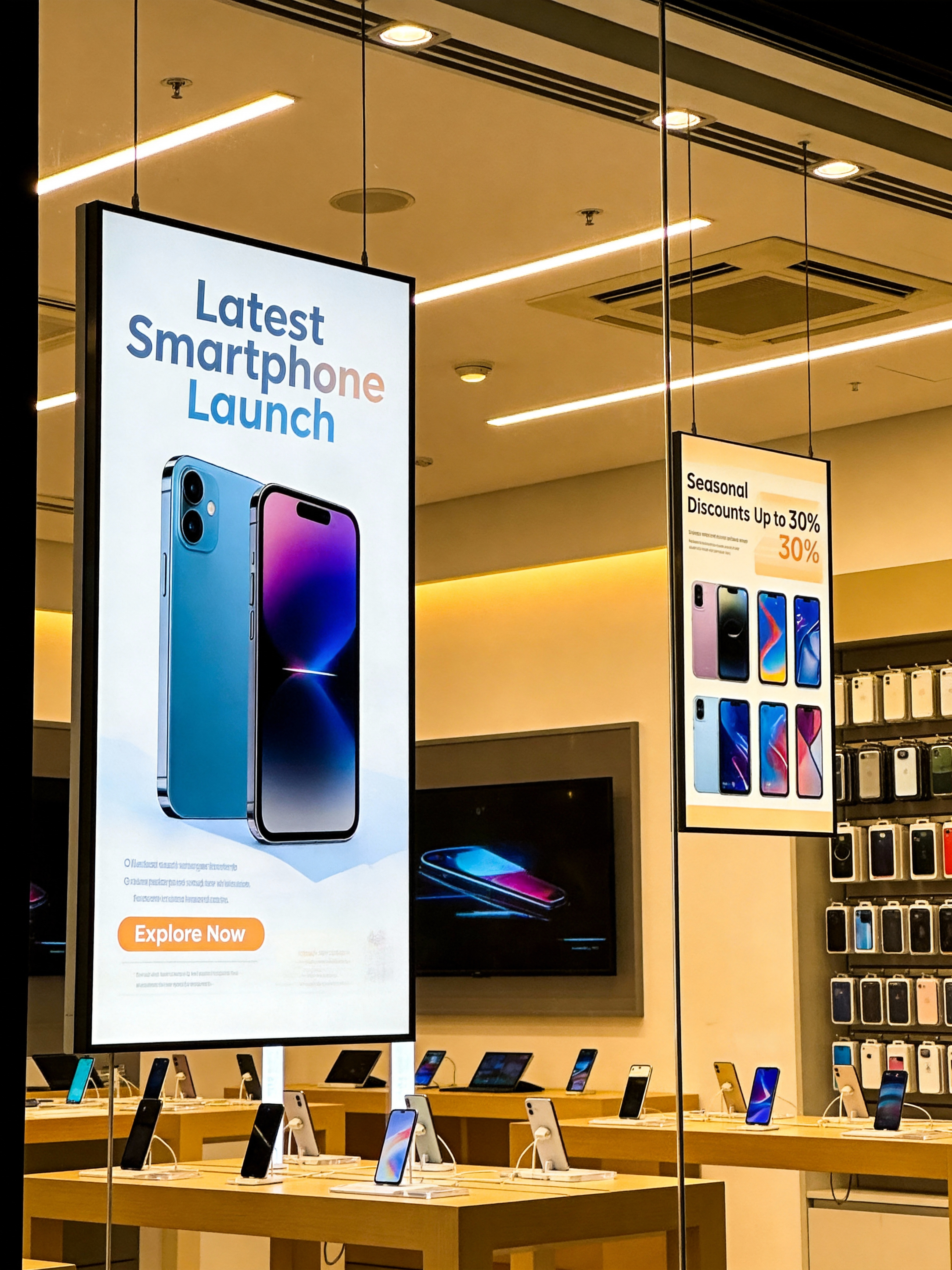 Anti Glare Screen Digital Window Displays 55