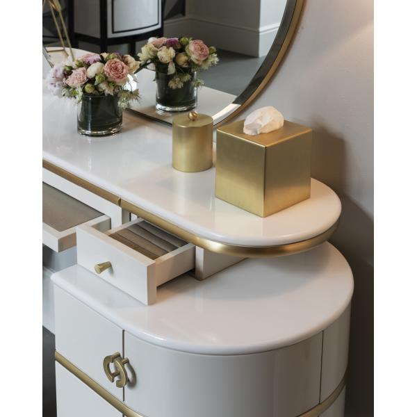 Mirrored Makeup Vanity Desk Dressing Table Chair Set ODM