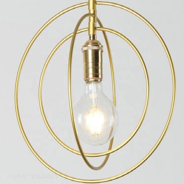 Casa de iluminação da cozinha do metal de vidro do ouro E27 grande que ilumina o candelabro decorativo