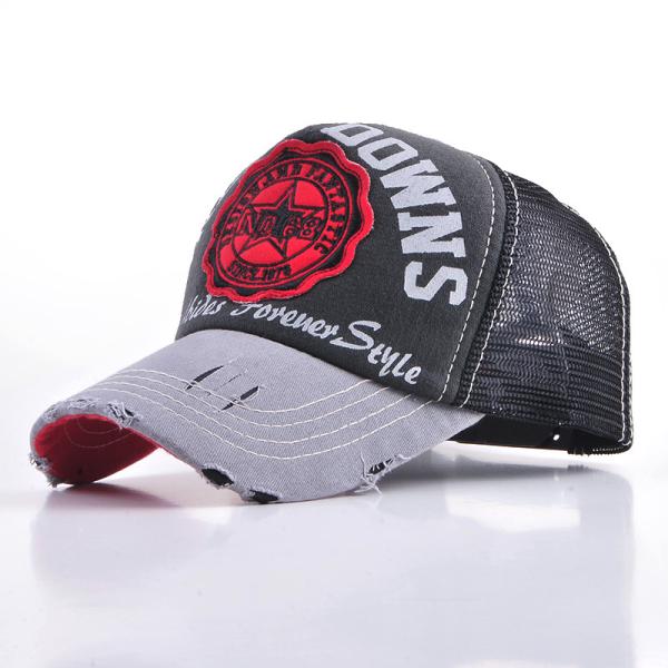 Sombrero de camión de 5 paneles ajustable de época hombres mujeres somera Sombrero de camión lavado