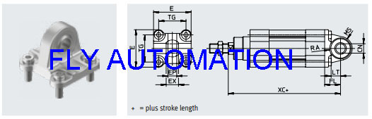 Les cylindres pneumatiques de l'air SNCS-80 174401 pivotent la bride GTIN 4052568004866